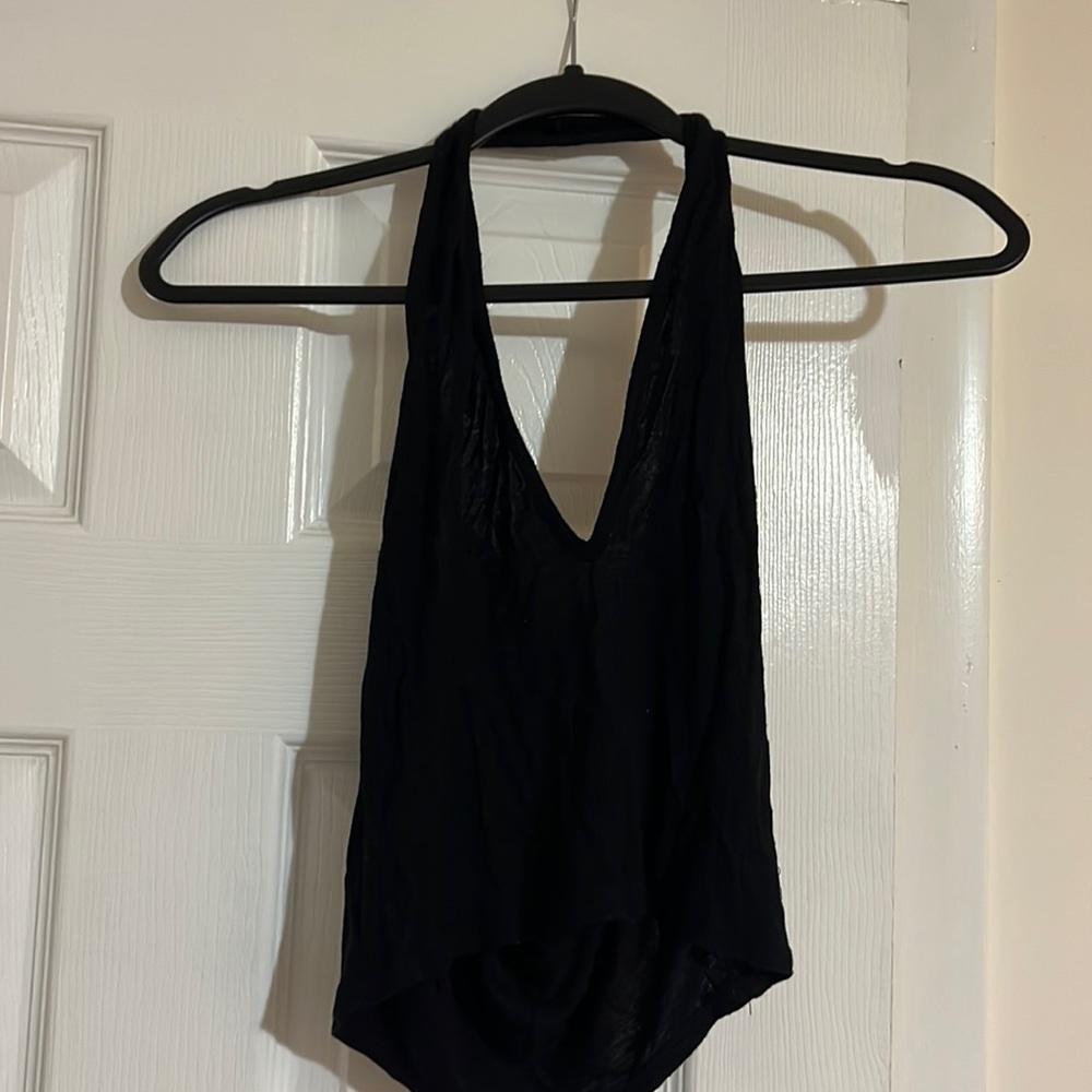 Black halter top cotton